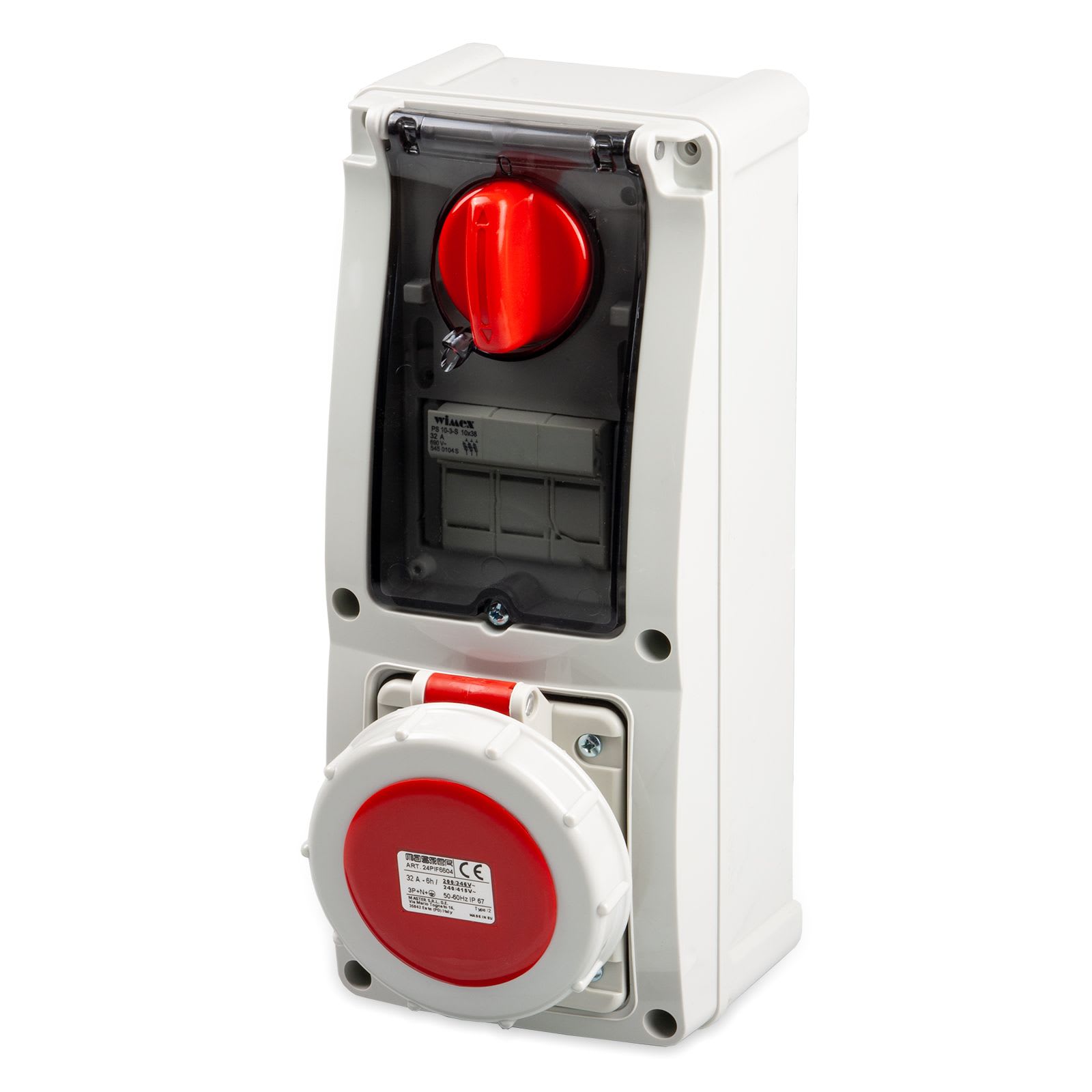 MASTER SRL - MST24PIF6604 Pr.Int.3P+N+T 32A 380V 6hROSSA IP67 c/Sc