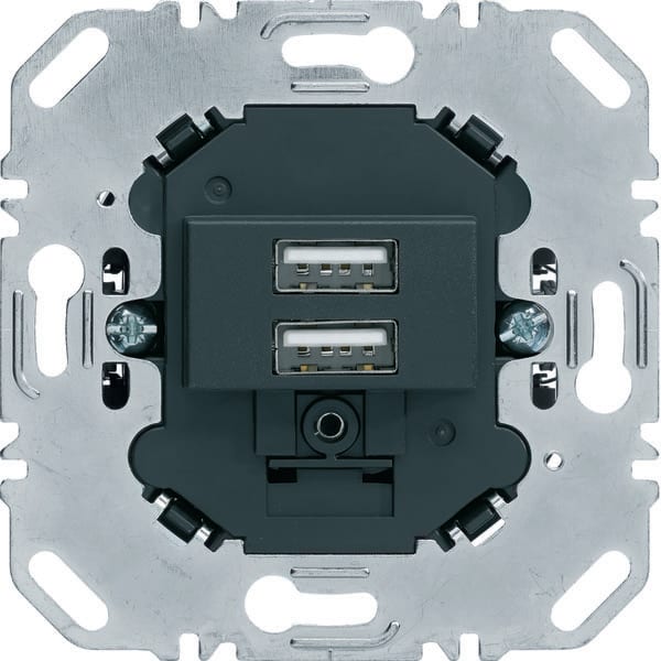 BERKER - BRK260205 PR.USB DOPP 230V 3A ANTRAC.SUPPORTO ANG