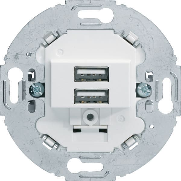 BERKER - BRK260219 PR.USB DOPPIA 230V 3A BI.PSUPPORTO TONDO