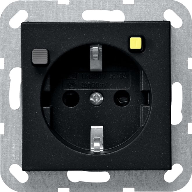 GIRA GIR2677005 FI-Schutzsteckd. 30 mA SH System 55 Schw