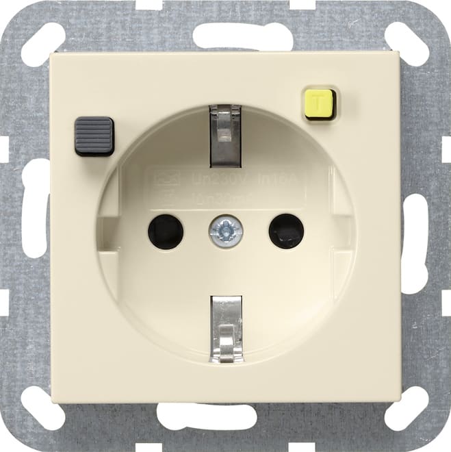 GIRA GIR267701 FI-Schutzsteckd. 30 mA SH System 55 Crem