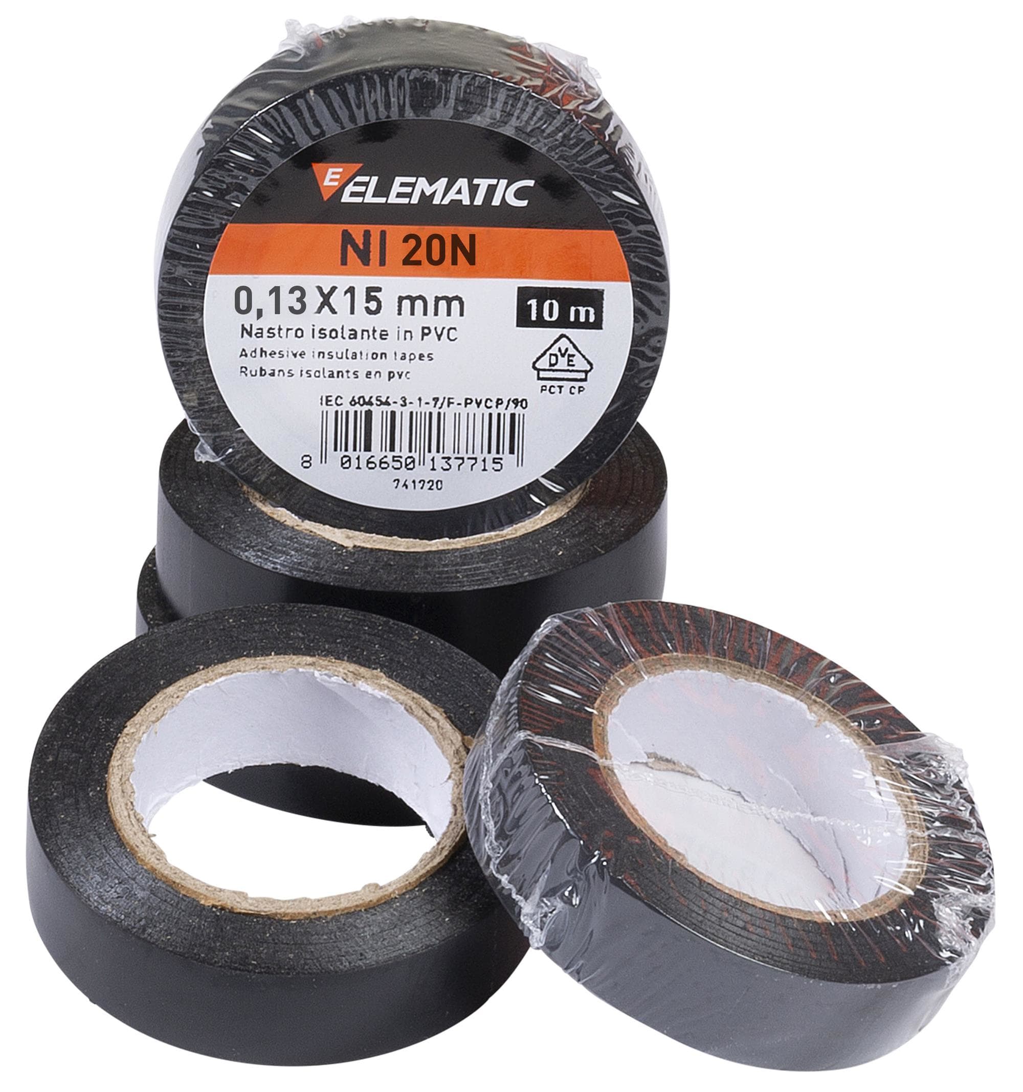 ELEMATIC SPIT ITPNI20N NASTRO ISOLANTE PVC NERO 15X10 - 10M