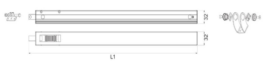 NEKOS SRL - NE22700500 CREMAGLIERA CON STAFFE - 350 MM / RACK A
