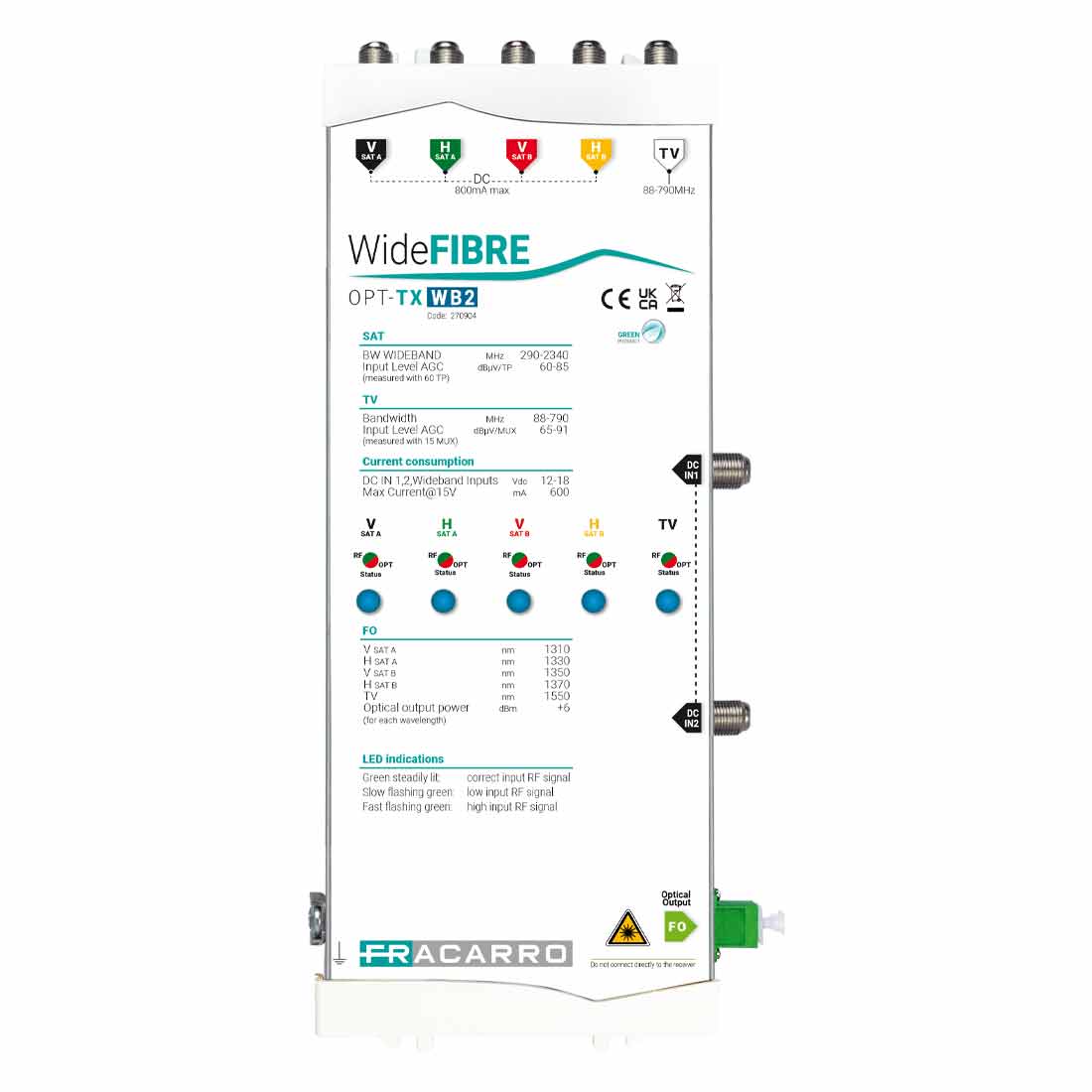FRACARRO - FRA270904 OPT-TX WB2 TX OTTICO WB2 (2 SAT+TV)