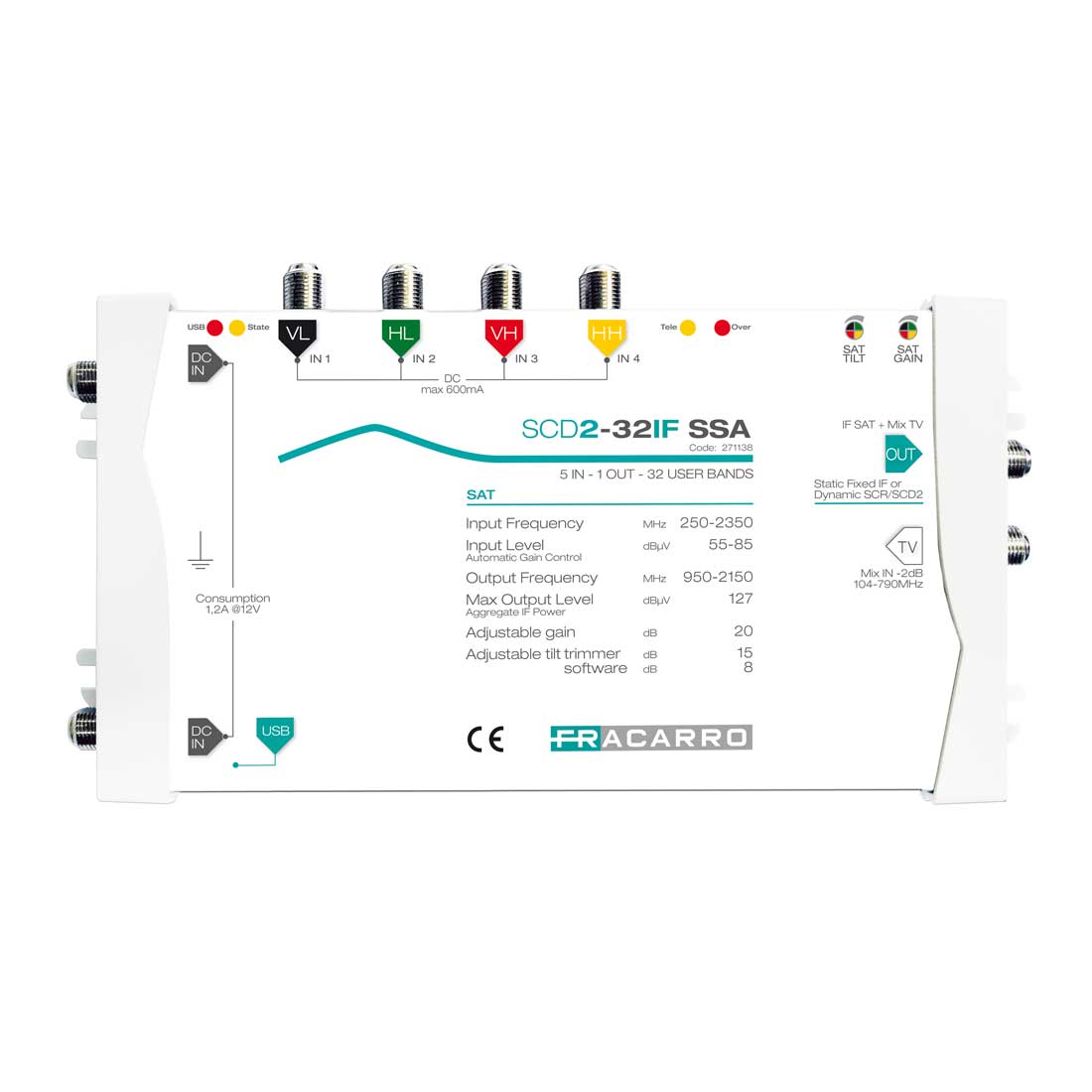 FRACARRO - FRA271138 SCD2-32IF SSA MSW 5IN 1OUT 32IF SS ADJ
