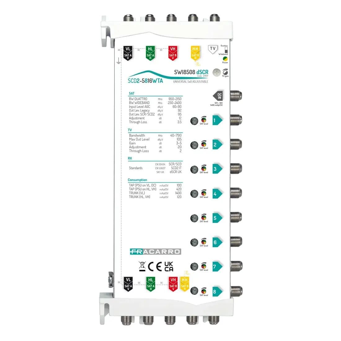 FRACARRO FRA271177 SWI8508 DSCR UK MSW SCD2-5816W TV ADJ UK