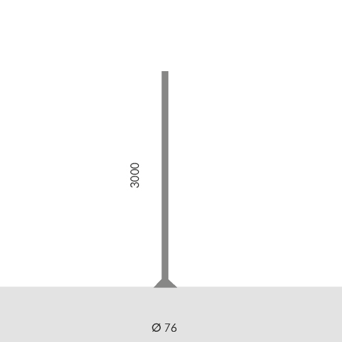 SIMES SPA - SMVS.2813.14 PALO D.76 FLA.H.3,0M F.T.+PORT. GRI