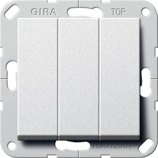 GIRA GIR283026 Wippschalter BS 3f Aus System 55 F Alu