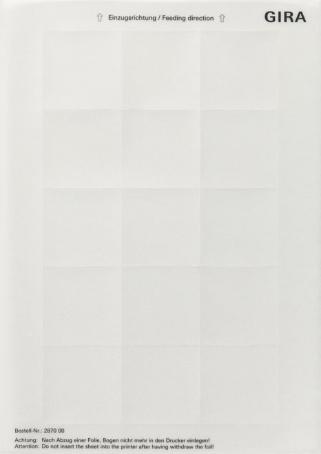 GIRA - GIR287000 FOGLIO DICITURE 51 X 51 MM ACCESSORI TRA