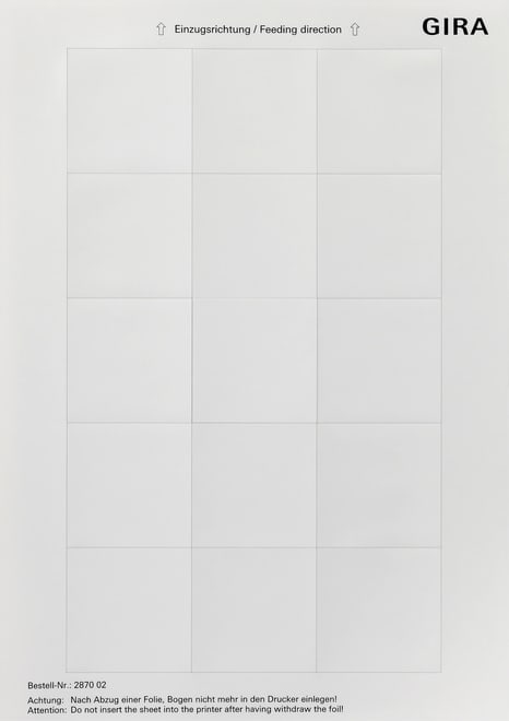 GIRA - GIR287002 Beschriftungsbogen 51 x 51 mm Zubehor Re