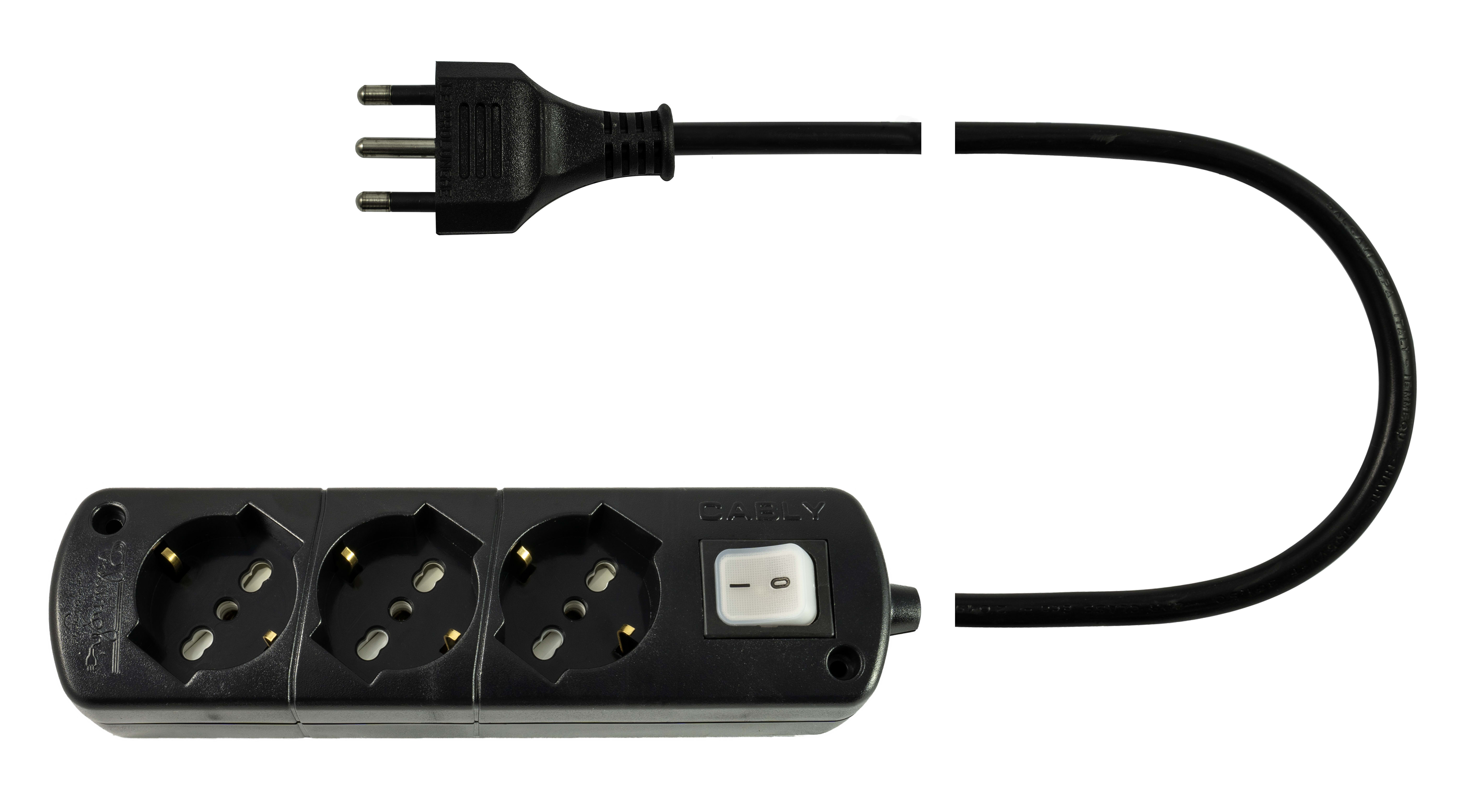 LE PROLUNGHE SAS PRG293/3-N CABLY U.3U C/INT 3G1.50 SP16A MT.3 NE
