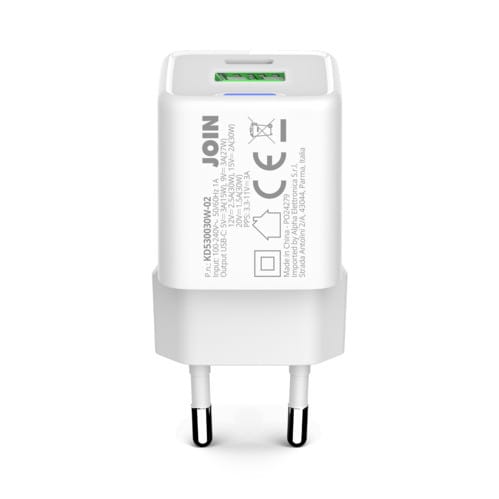 ALPHA ELETTRONICA SR ALPKD530030W-02 CARICATORE 2 USB 1C E 1A - GAN 30W PO...