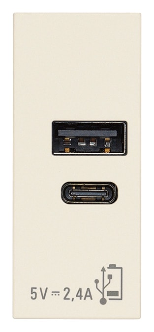 VIMAR SPA - VIW30292.ACC Alimentatore USB A+C 12W 2,4A 5V canapa