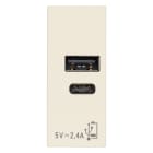 VIMAR SPA - VIW30292.ACC ALIMENTATORE USB A+C 12W 2,4A 5V CANAPA