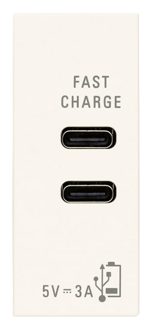 VIMAR SPA - VIW30292.CCB Alimentatore USB C+C 15W 3A 5V bianco