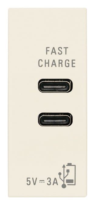 VIMAR SPA - VIW30292.CCC Alimentatore USB C+C 15W 3A 5V canapa