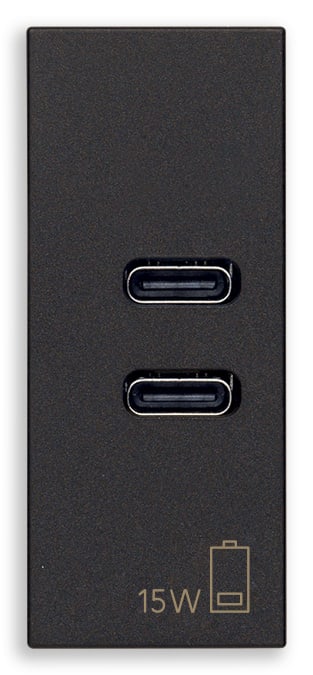 VIMAR SPA - VIW30292.CCG ALIMENTATORE USB C+C 15W 3A 5V NERO