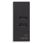 VIMAR SPA VIW30292.CCG ALIMENTATORE USB C+C 15W 3A 5V NERO