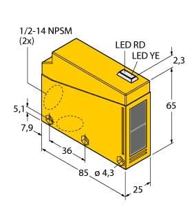 TURCK BANNER SRL TUK3034255 fotoelettrico Q85 Retro. 46m NPN&PNP cavo