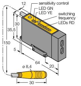 TURCK BANNER SRL - TUK3038382 Amplificatore a Fibra D12 cavo 2m