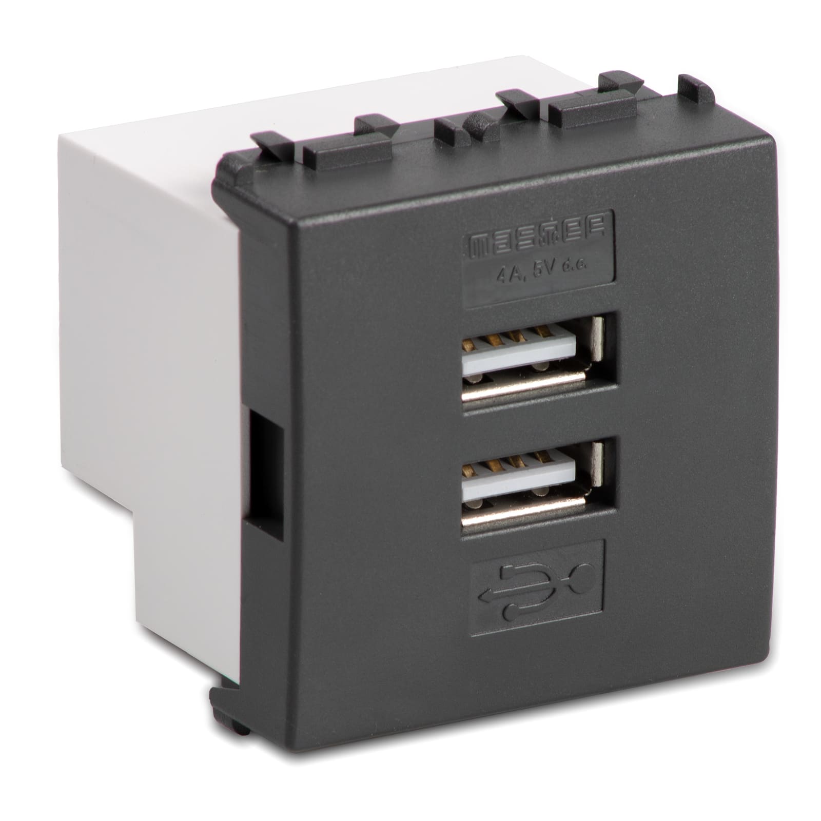 MASTER SRL MST31213.2 MODO ALIMENTATORE 2 USB 5V 4A 2M. GRIGIO