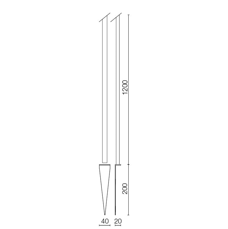 SIDE SPA SDE3151-NE ASTA CON PICCHETTO IN ACCIAIO INOX - H.