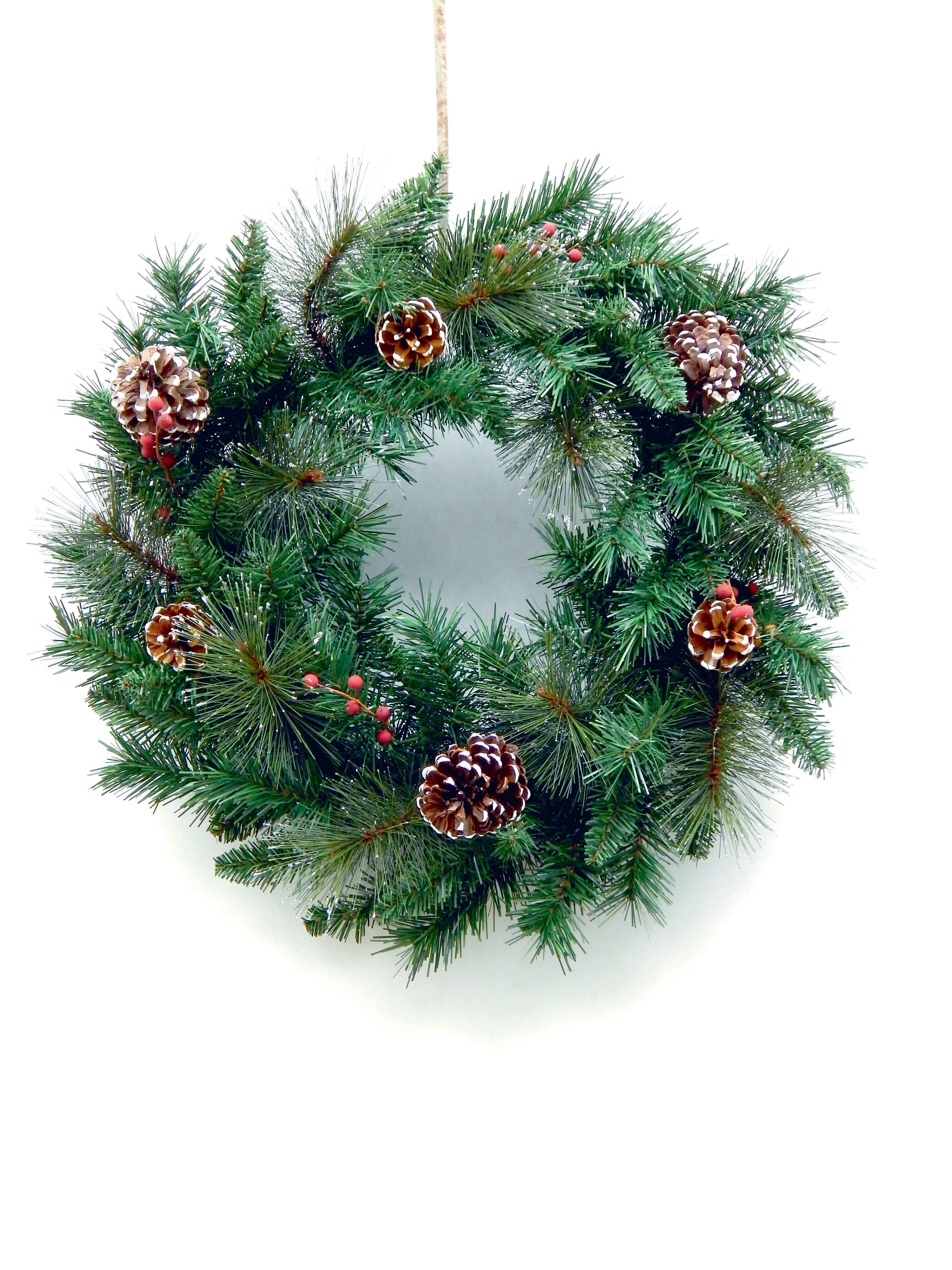 GIOCOPLAST NATALE SP - GCP32011928 CORONA GERMOGLIATA CON PIGNE CM 60