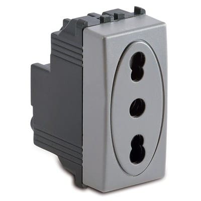 MASTER SRL MST33159 STEEL PRESA 2P+T 16A P17/11 BIVALENTE