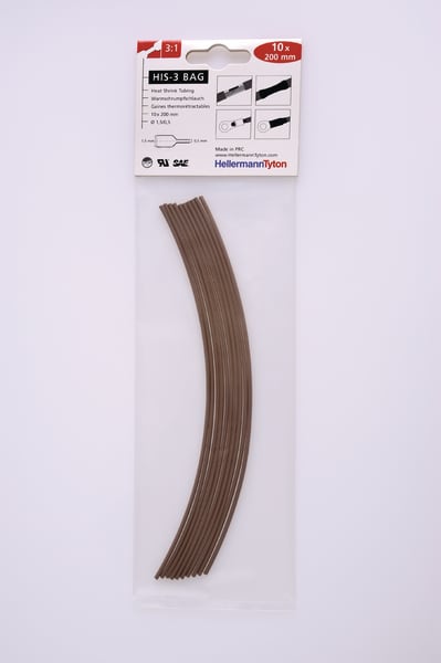 HELLERMANNTYTON Srl HEE308-30163 TERMORESTRINGENT 3:1 BN BLIST 1,5/0,5 HI