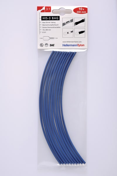 HELLERMANNTYTON Srl HEE308-30312 TERMORESTRINGENTE 3:1 BU BLIST 3/1 HIS-3