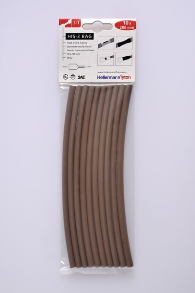HELLERMANNTYTON Srl HEE308-30614 TERMORESTRINGENTE 3:1 BN BLIST 6/2 HIS-3