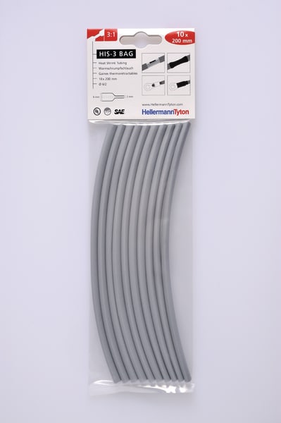 HELLERMANNTYTON Srl HEE308-30613 TERMORESTRINGENTE 3:1 GY BLIST 6/2 HIS-3