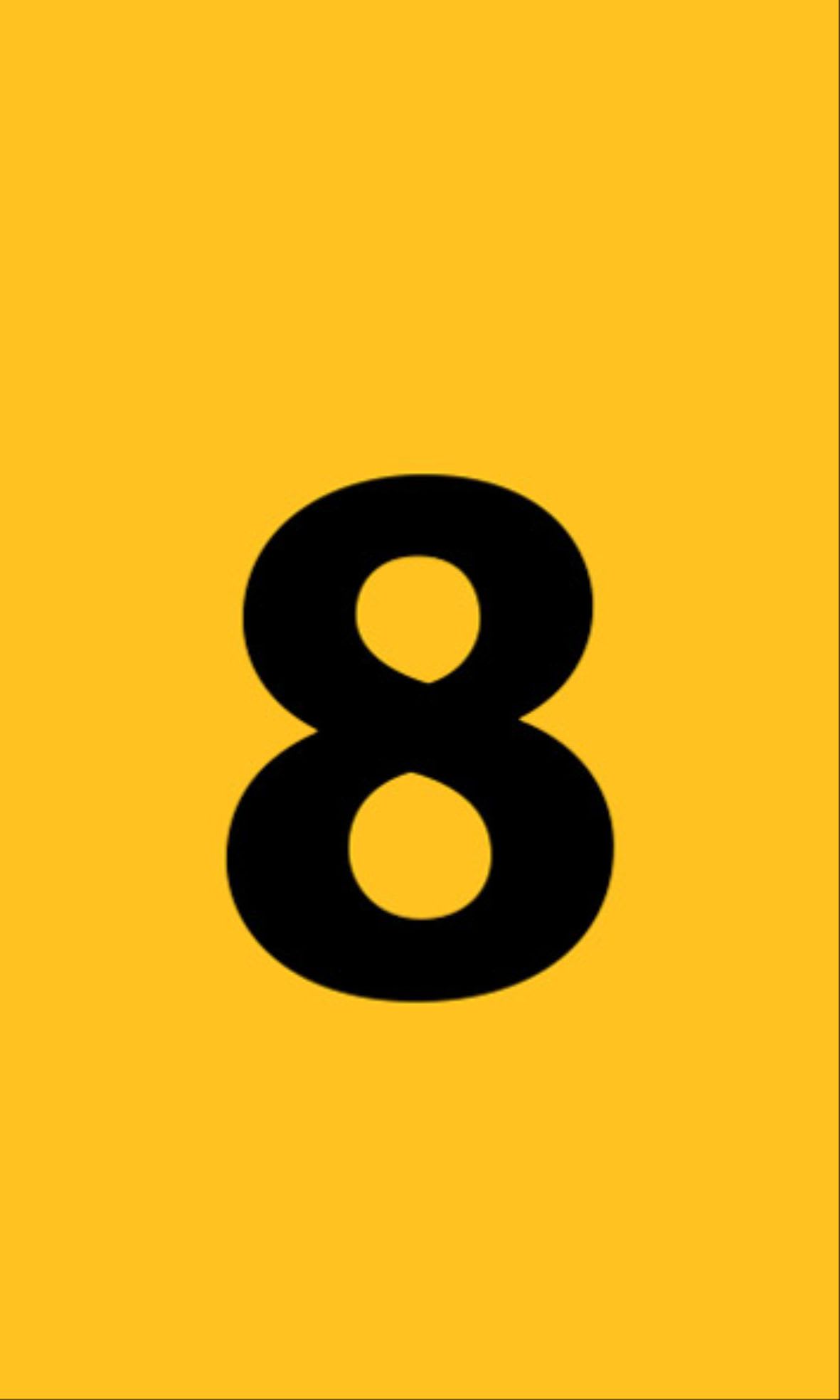 CEMBRE SPA - CEM374111-8 ETICHETTA ALFANUMERICA IN POLIESTERE, 175X99mm, GIALLO, CON STAMPA NERA NUMERO "8"