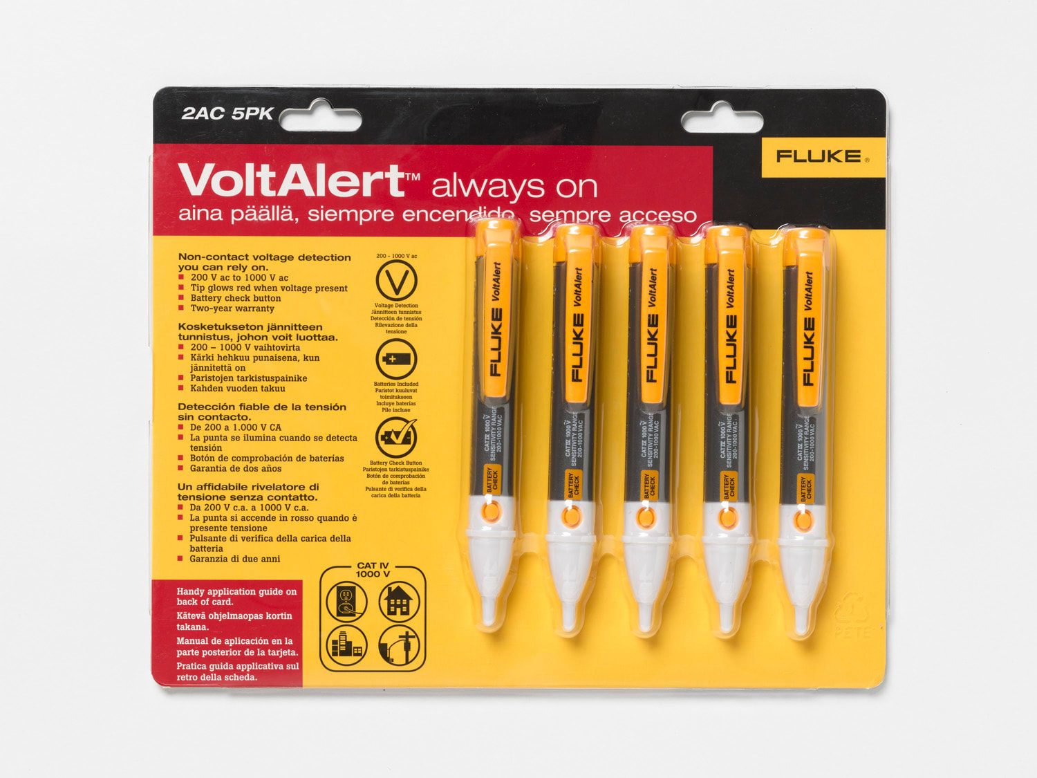 FLUKE ITALIA SRL FLK3806493 2AC/200-1000V5L RILEV TENS, 200-1000V (5