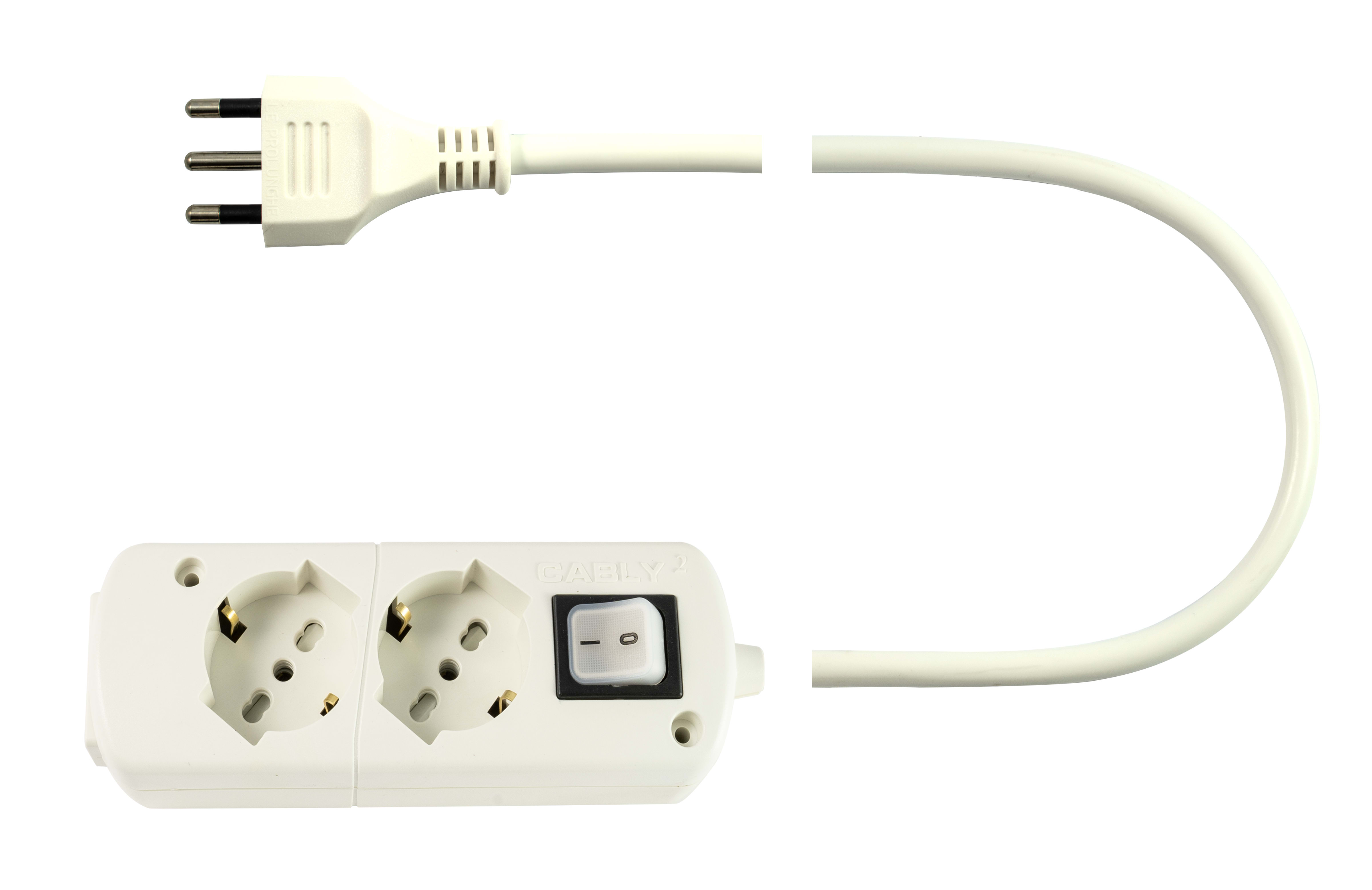 LE PROLUNGHE SAS PRG382 CABLY 2 MULTIPRESA 3G1.5 MT.1.5 SP16A BN