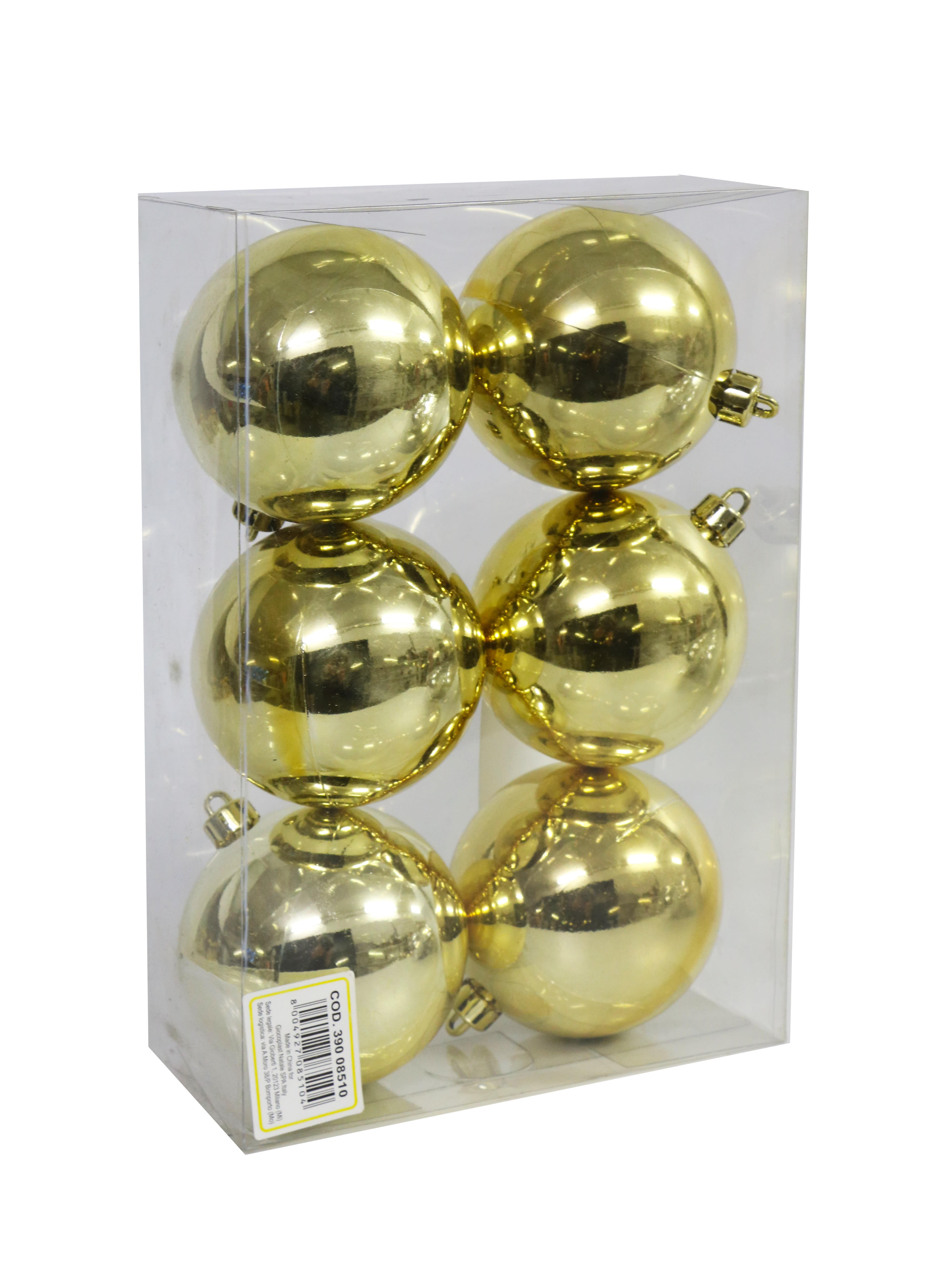GIOCOPLAST NATALE SP - GCP39008510 6/80 6 SFERE D.80 IN SCATOLA ORO LISCE