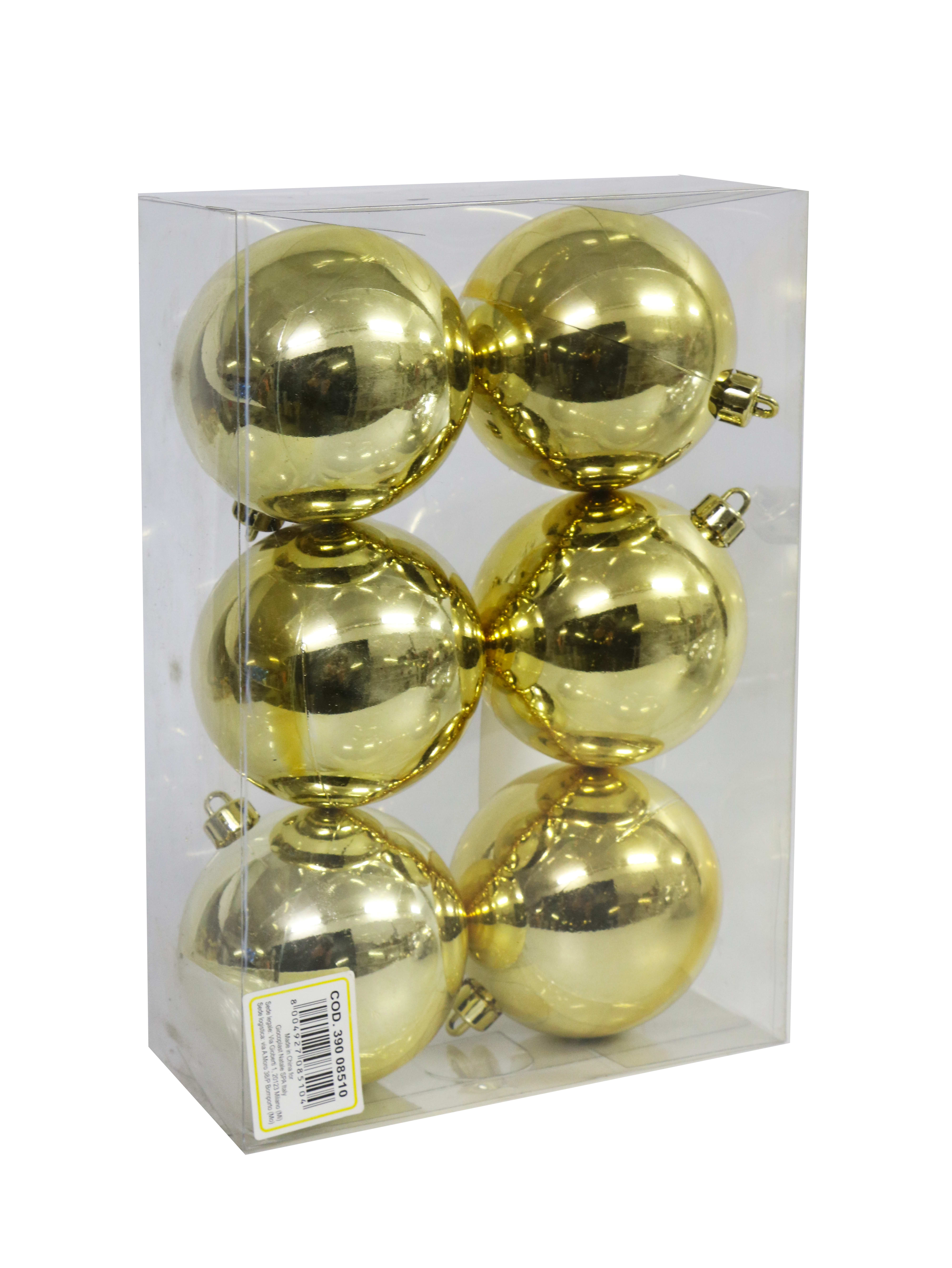 GIOCOPLAST NATALE SP - GCP39008510 6/80 6 SFERE D.80 IN SCATOLA ORO LISCE
