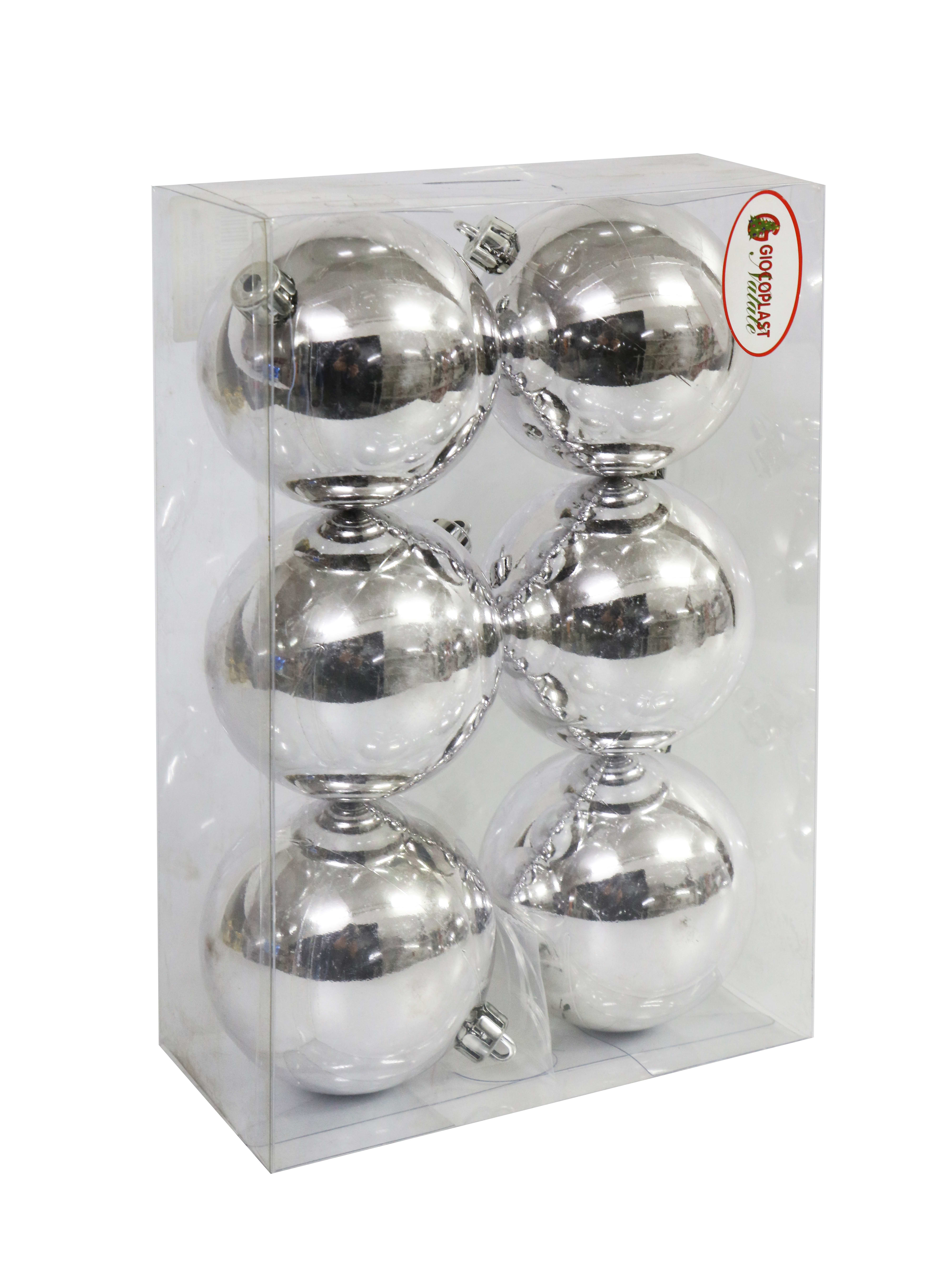 GIOCOPLAST NATALE SP - GCP39008511 6/80 6 SFERE D.80 IN SCATOLA ARGENTO
