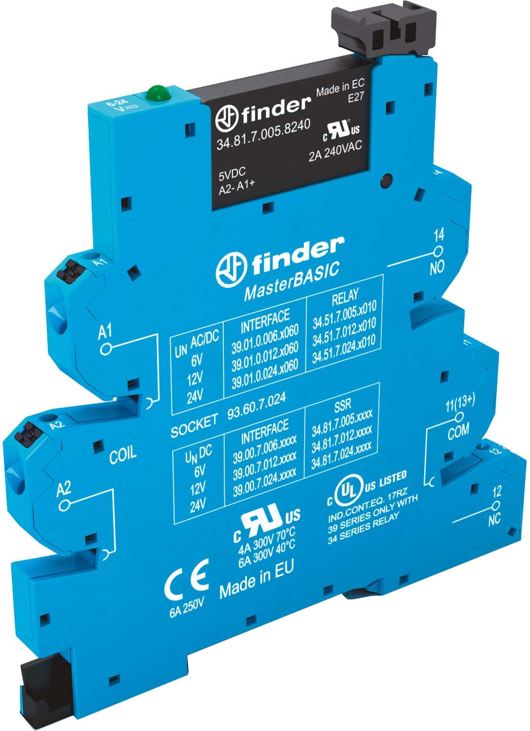 FINDER SPA - FIN390001259024 INTERFACCIA MODULARE SSR 1NO MORS.PUSH-I