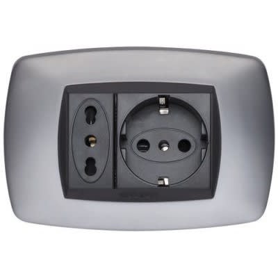 MASTER SRL - MST39MT253 MODO PLACCA METALLO 3 POSTI TITANIO