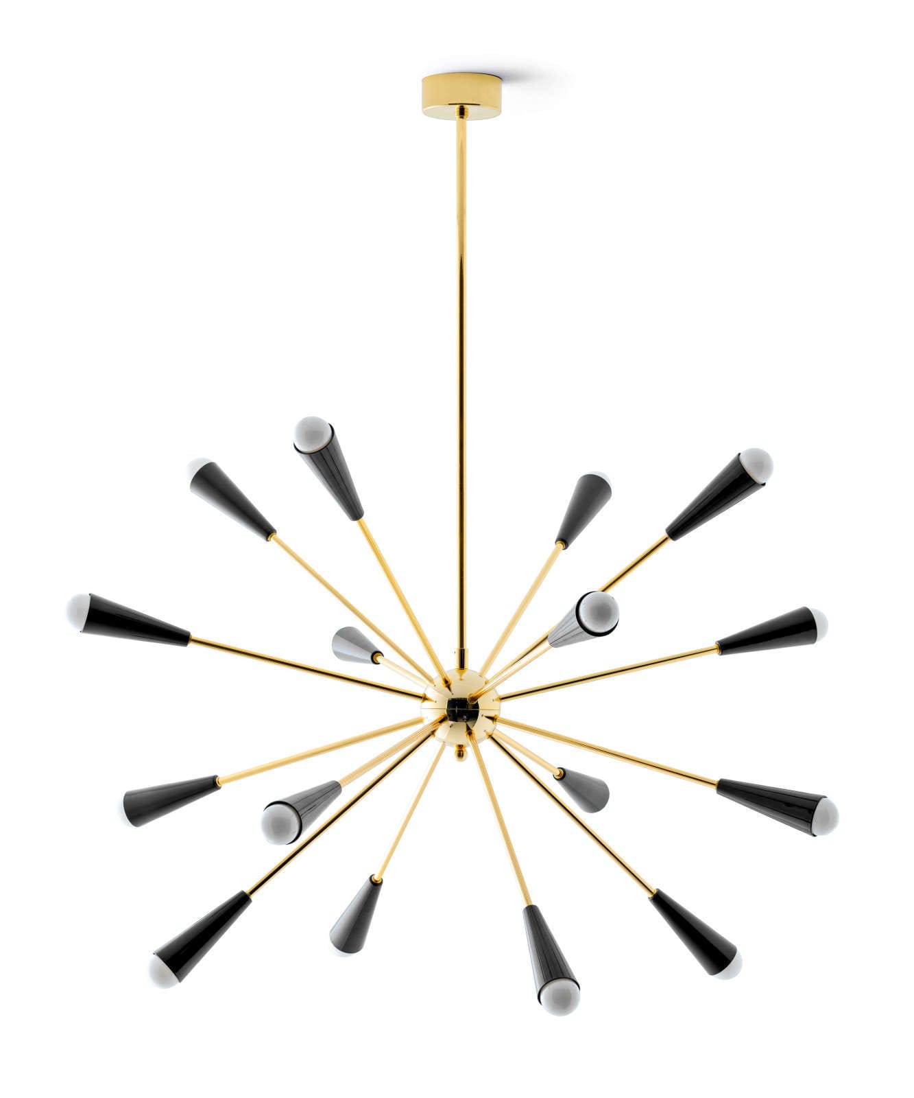 LINEA LIGHT-STILNOVO SNV9590 SPUTNIK SOSP.16XE14 OTTONE DOR/NERO