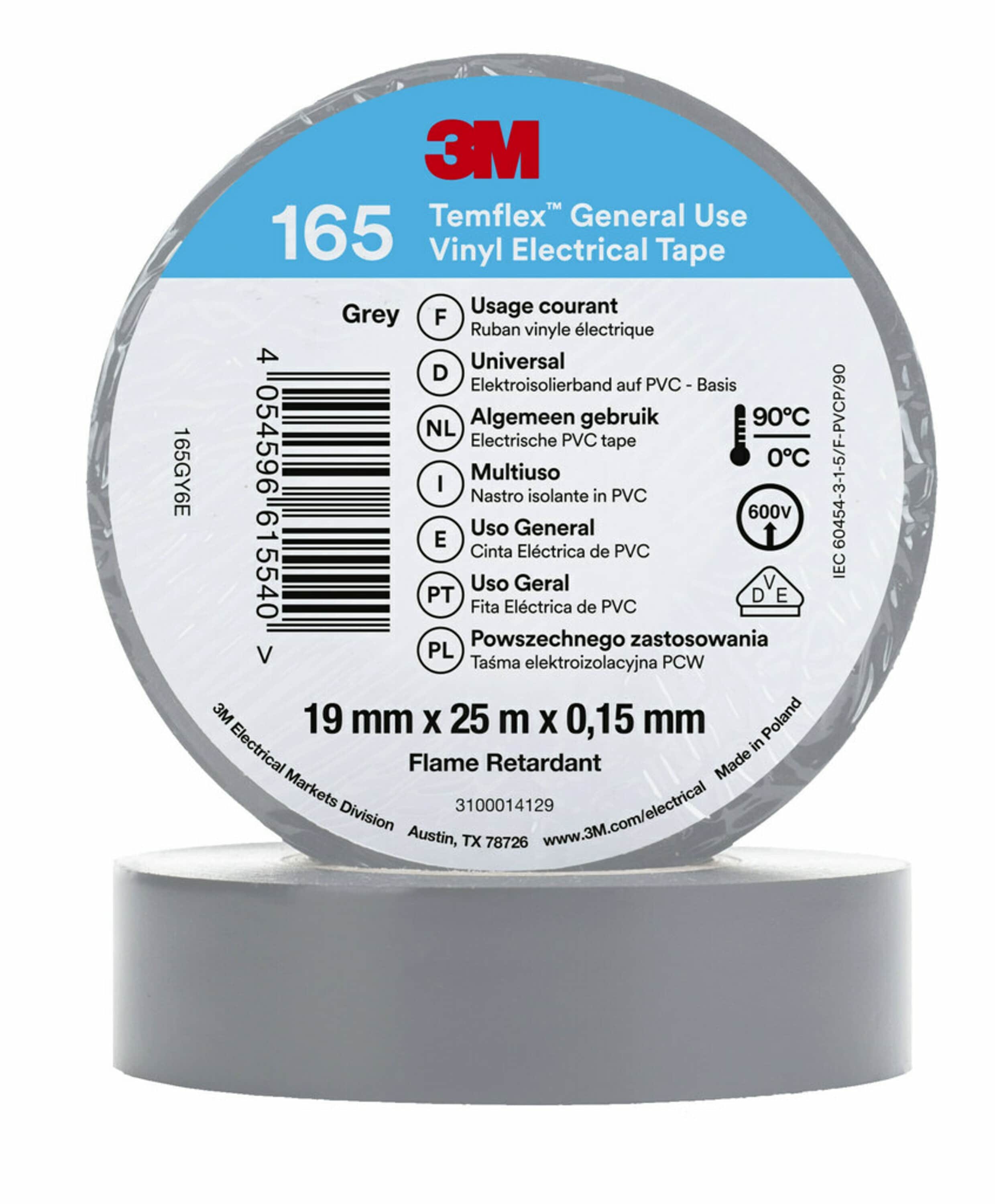 3M ITALIA 3MI7100184814 TEMFLEX 165 19MM X 25M GREY