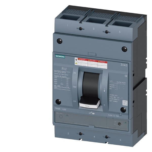 SIEMENS SIE3VA55807EC320AA0 MCCB UL FS800 800A 3P 100KA TM FTAM