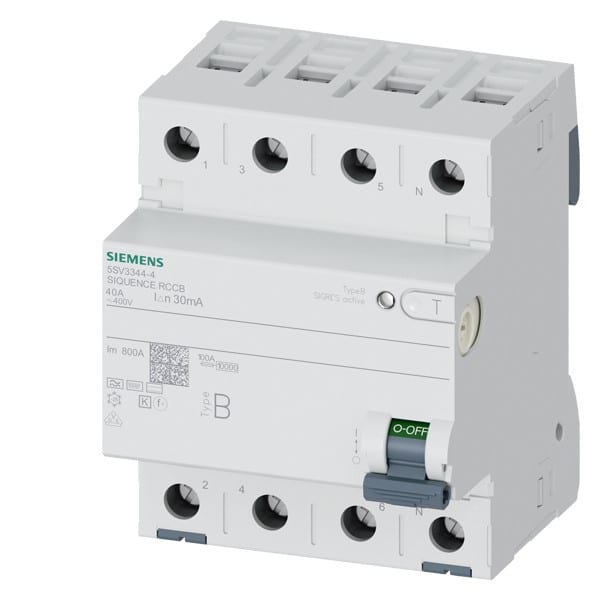 SIEMENS SIE5SV33444 DIFF 4P 40A 30MA K TIPO B 4UM