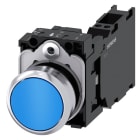 SIEMENS - SIE3SU11500AB503FA0 PULS.PIATTO MOMENT.MET.BLU 1NO+1NC MOLLA