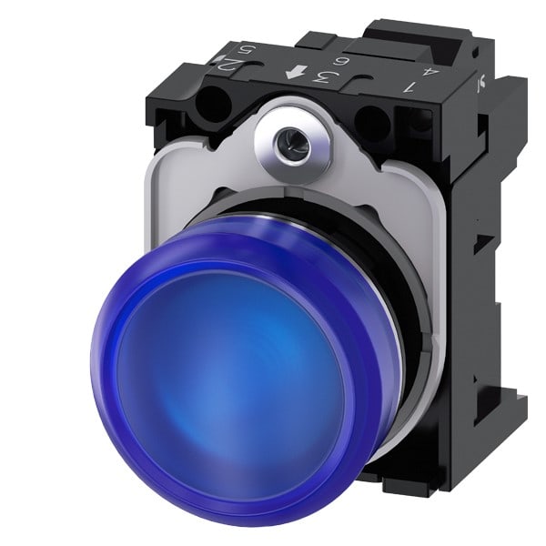 SIEMENS SIE3SU11526AA503AA0 IND.LUM.BLU LENTE LISC.MOLL.LED 24V UC