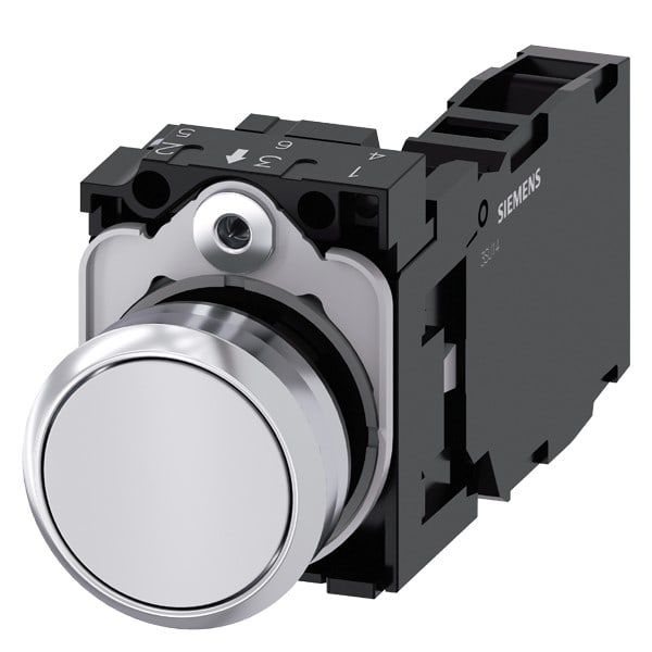 SIEMENS SIE3SU11500AB601FA0 PULS.PIATTO MOMENT.MET.BIANC 1NO+1NC VIT