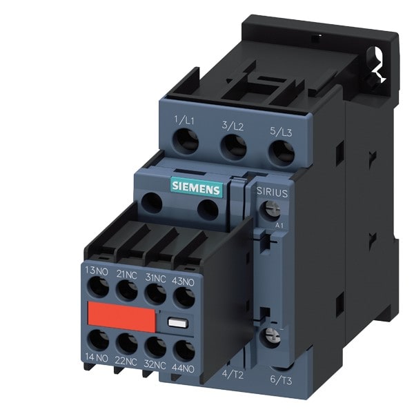 SIEMENS SIE3RT20261CK643MA0 CONTACTOR,AC3:11KW 2NO+2NC 110V50H120V60