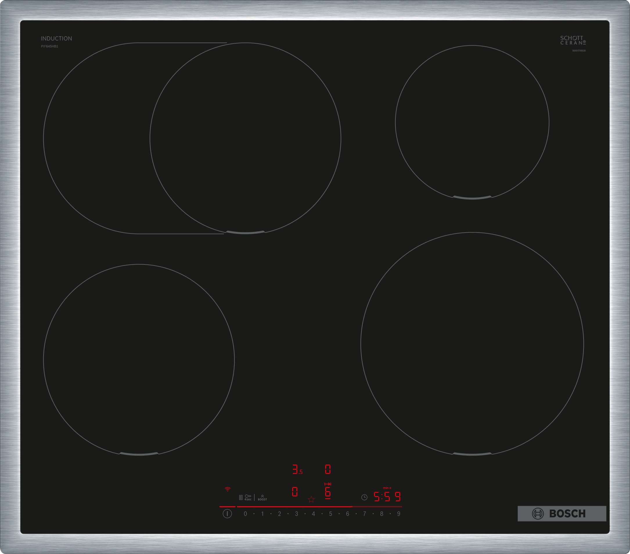 BOSCH ROBERT - BOSPIF645HB1E Glaskeramik Kochstelle 60cm 4xInduktion