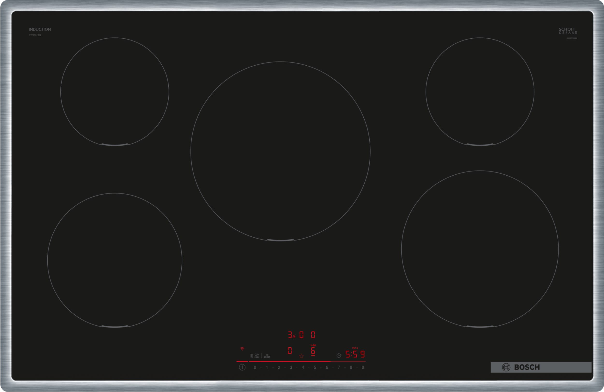 BOSCH ROBERT - BOSPIV845HB1E Glaskeramik Kochstelle 80cm 5xInduktion